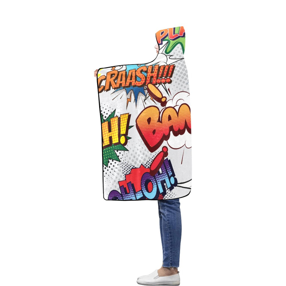 Comic Book Hooded Blanket 50"x60"