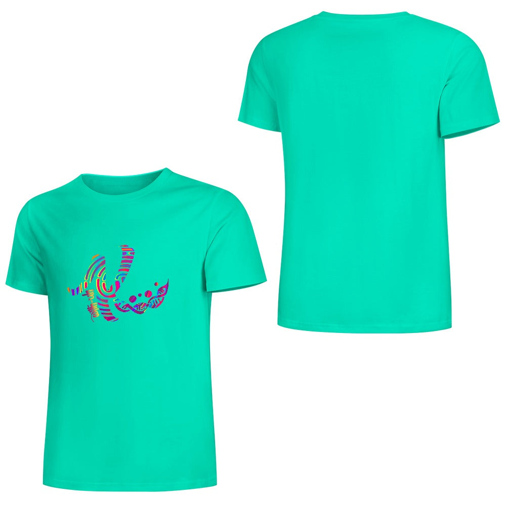 New 2025 Pure cotton short sleeved T-shirt Front print Multiple colors