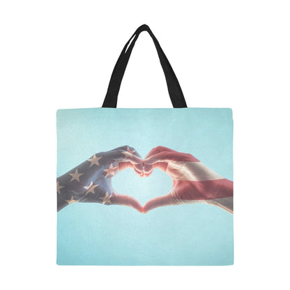 American Hand Hearts Canvas Tote Bag (L)
