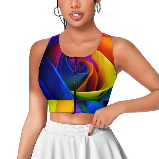 Woman's Rose Zipper Top