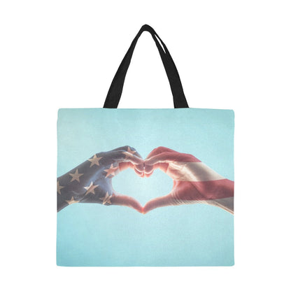 American Hand Hearts Canvas Tote Bag (L)
