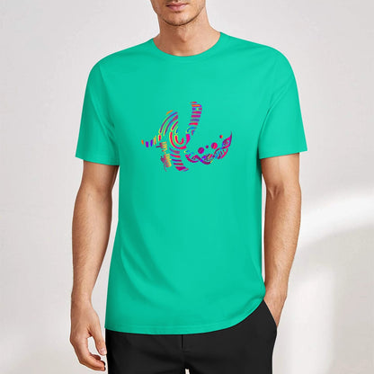 New 2025 Pure cotton short sleeved T-shirt Front print Multiple colors