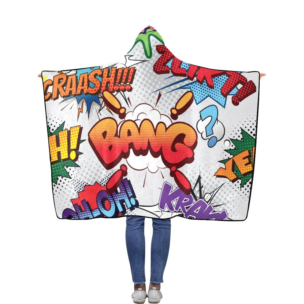 Comic Book Hooded Blanket 50"x60"