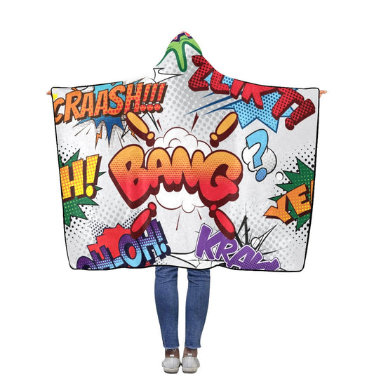 Comic Book Hooded Blanket 50"x60"